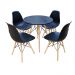 Conjunto de Mesa de Jantar com 4 Cadeiras Eames Preto 