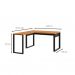 Conjunto de Mesa em L Anah Freijó com Cadeira de Escritório Presidente Giratória com Relax Office Plus Preta