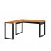 Conjunto de Mesa em L Anah Freijó com Cadeira de Escritório Presidente Giratória com Relax Office Plus Preta