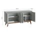 Conjunto de Sala de Estar com Paínel para TV 60 Polegadas Rack Classic 2 GV e Buffet Classic 4 PT Freijó