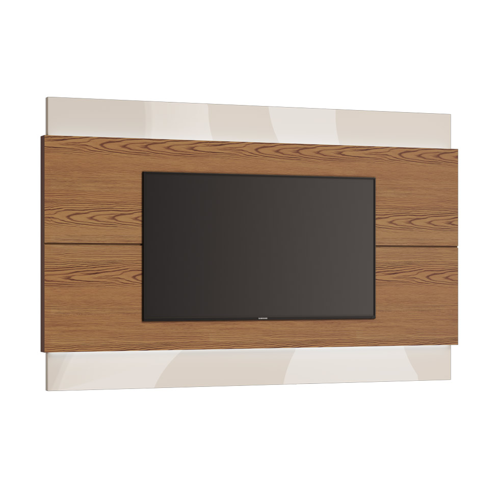 Conjunto de Sala de Estar com Paínel para TV 60 Polegadas Rack Classic 2 GV e Buffet Classic 4 PT Freijó