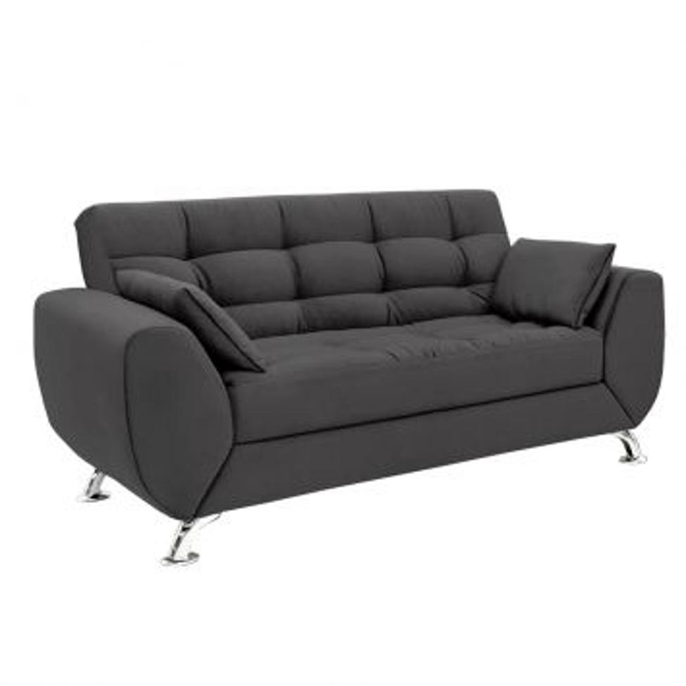 Conjunto de Sofá 2 e 3 Lugares Larissa II Suede Cinza