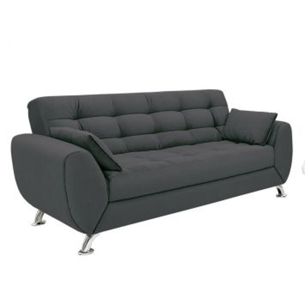 Conjunto de Sofá 2 e 3 Lugares Larissa II Suede Cinza