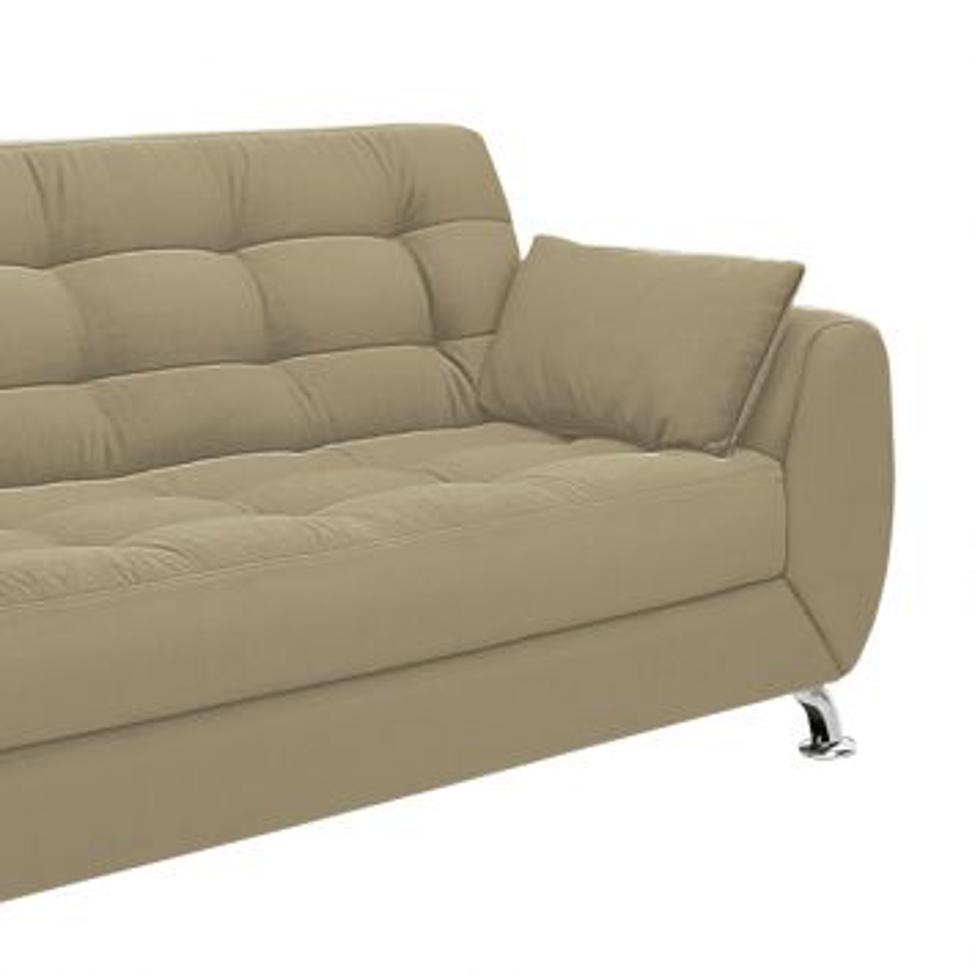 Conjunto de Sofá 2 e 3 Lugares Larissa Suede Bege