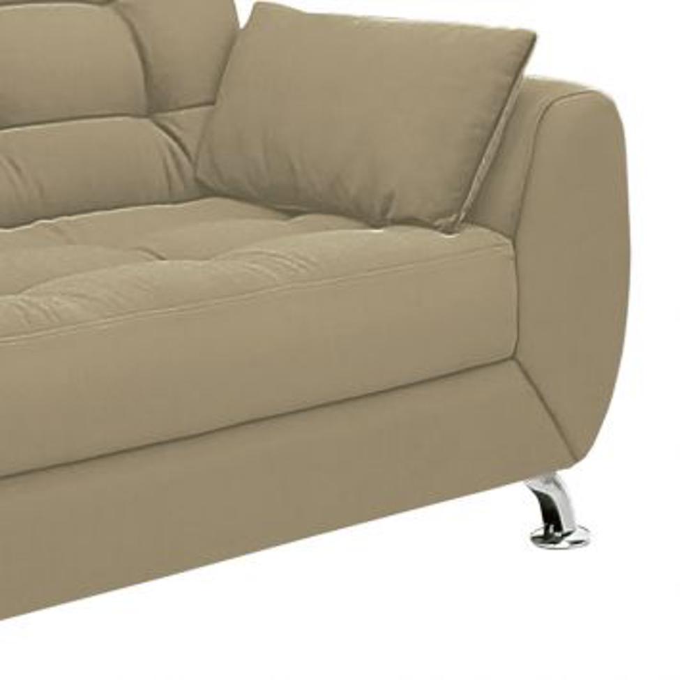 Conjunto de Sofá 2 e 3 Lugares Larissa Suede Bege