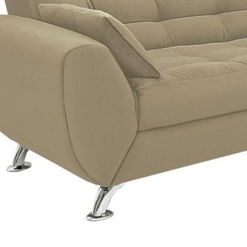 Conjunto de Sofá 2 e 3 Lugares Larissa Suede Bege