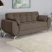 Conjunto de Sofá 2 e 3 Lugares Larissa Suede Castanho