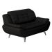 Conjunto de Sofá 2 e 3 Lugares New Passion Revestimento Sintético Preto