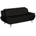 Conjunto de Sofá 2 e 3 Lugares New Passion Revestimento Sintético Preto