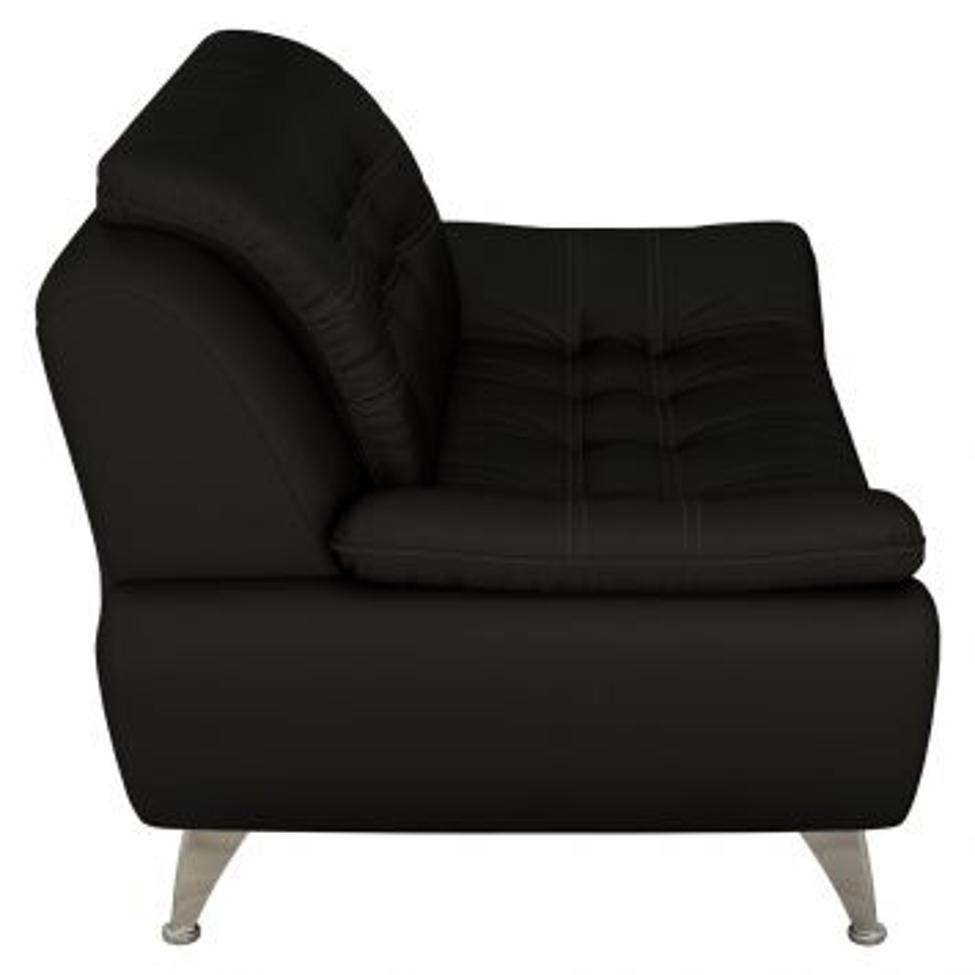 Conjunto de Sofá 2 e 3 Lugares New Passion Revestimento Sintético Preto