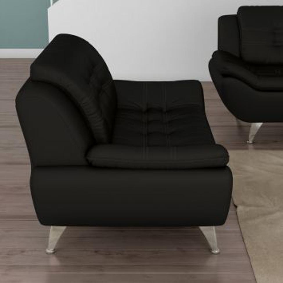 Conjunto de Sofá 2 e 3 Lugares New Passion Revestimento Sintético Preto
