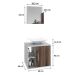 Conjunto para Banheiro Gabinete com Cuba Folha L38 e Espelheira Soft 500  Branco com Nogal