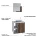 Conjunto para Banheiro Gabinete com Cuba Folha L38 e Espelheira Soft 500  Branco com Nogal
