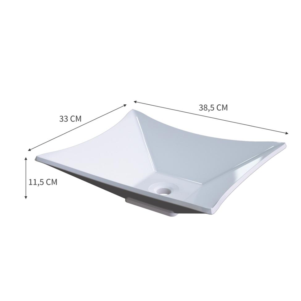 Conjunto para Banheiro Gabinete com Cuba Folha L38 e Espelheira Soft 500  Branco com Nogal