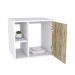 Conjunto para Banheiro Gabinete com Cuba Q32 e Espelheira Soft 500  Branco com Carvalho