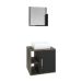 Conjunto para Banheiro Gabinete com Cuba Q32 e Espelheira Soft 500  Carvalho Dark com Preto Ônix