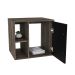 Conjunto para Banheiro Gabinete com Cuba Q32 e Espelheira Soft 500  Carvalho Dark com Preto Ônix
