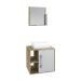 Conjunto para Banheiro Gabinete com Cuba Q32 e Espelheira Soft 500  Carvalho com Branco