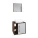 Conjunto para Banheiro Gabinete com Cuba Q32 e Espelheira Soft 500  Nogal com Branco
