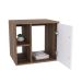 Conjunto para Banheiro Gabinete com Cuba Q32 e Espelheira Soft 500  Nogal com Branco