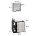 Conjunto para Banheiro Gabinete com Cuba Q32 e Espelheira Soft 500  Preto Onix com Snow