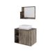 Conjunto para Banheiro Gabinete com Cuba Q32 e Espelheira Soft 600  Carvalho Dark