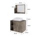 Conjunto para Banheiro Gabinete com Cuba Q32 e Espelheira Soft 600  Carvalho Dark