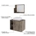 Conjunto para Banheiro Gabinete com Cuba Q32 e Espelheira Soft 600  Carvalho Dark