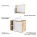 Conjunto para Banheiro Gabinete com Cuba Q32 e Espelheira Soft 600  Carvalho com Branco