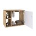 Conjunto para Banheiro Gabinete com Cuba Q32 e Espelheira Soft 600  Carvalho com Branco