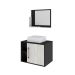 Conjunto para Banheiro Gabinete com Cuba Q32 e Espelheira Soft 600  Preto Onix com Snow
