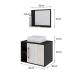 Conjunto para Banheiro Gabinete com Cuba Q32 e Espelheira Soft 600  Preto Onix com Snow
