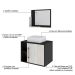 Conjunto para Banheiro Gabinete com Cuba Q32 e Espelheira Soft 600  Preto Onix com Snow