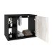 Conjunto para Banheiro Gabinete com Cuba Q32 e Espelheira Soft 600  Preto Onix com Snow