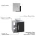 Conjunto para Banheiro Gabinete com Cuba Redonda R30 e Espelheira Soft 500  Branco com Preto Ônix