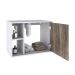 Conjunto para Banheiro Gabinete com Cuba Redonda R30 e Espelheira Soft 600  Branco com Carvalho Dark