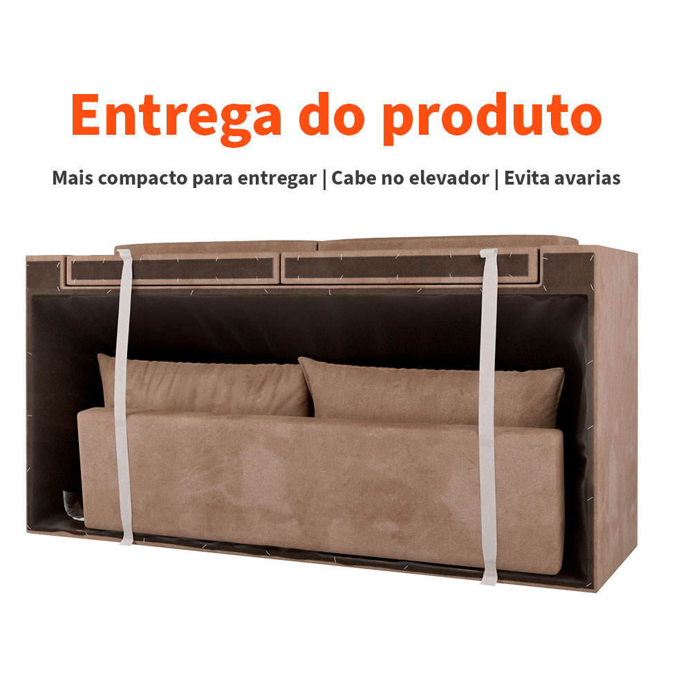 Conjuntos de Sofás 2 e 3 Lugares Lubeck Retrátil Bege