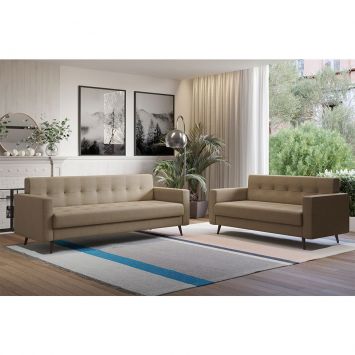 Conjuntos de Sofás 2 e 3 Lugares Mariah Bege é boa?