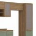 Cozinha Compacta Botanic com Tela 14 Portas 3 Gavetas Nogueira e Verde