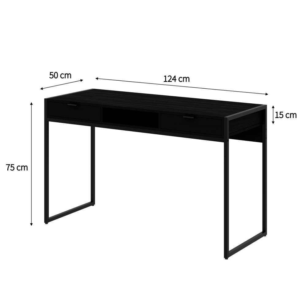 Escrivaninha Wooden 2 GV Ônix e Preta
