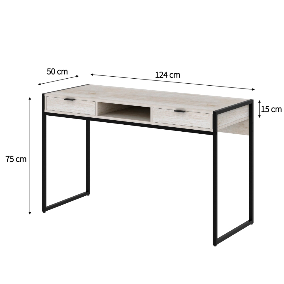 Escrivaninha Wooden 2 GV Snow e Preta