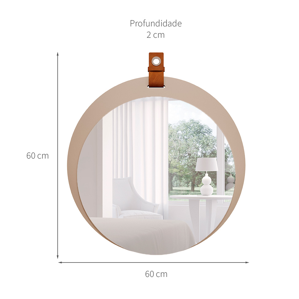 Espelho Decorativo Lua 60x60cm Capuccino