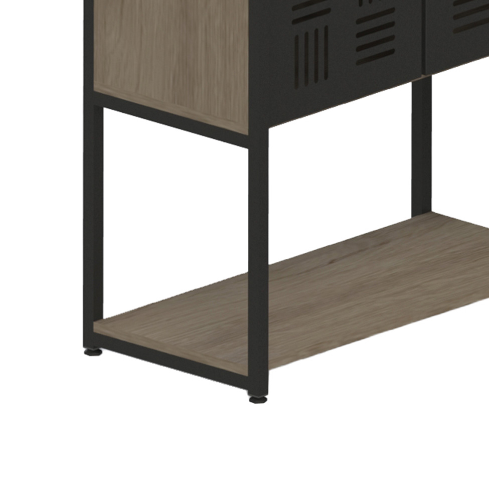 Estante Industrial UrbnFlex 2 PT Preta e Mel 152 cm