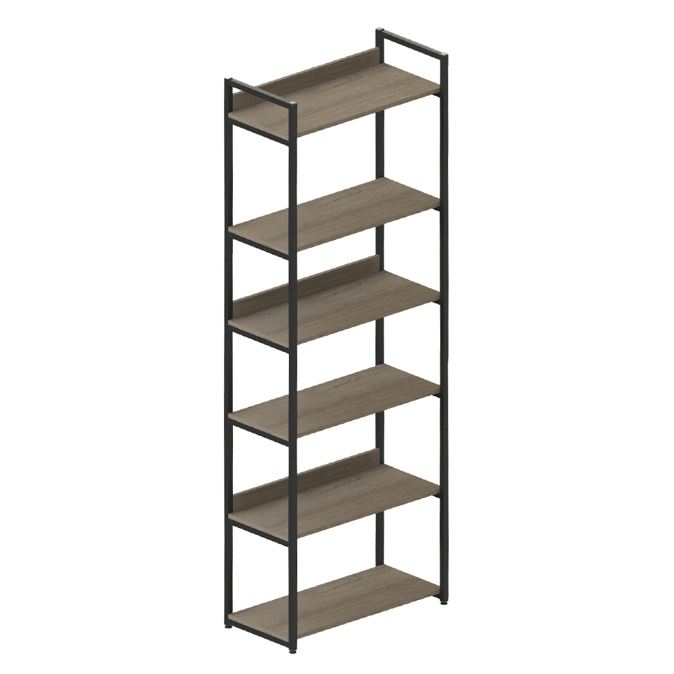 Estante Industrial UrbnFlex Preta e Mel 190 cm