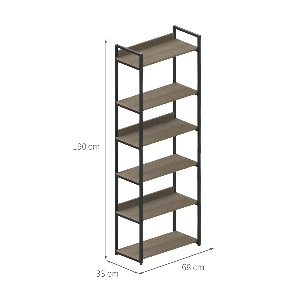 Estante Industrial UrbnFlex Preta e Mel 190 cm