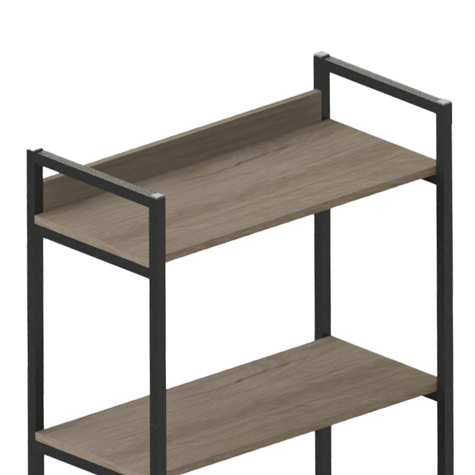 Estante Industrial UrbnFlex Preta e Mel 190 cm