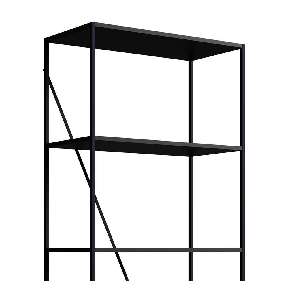 Estante Steel Wood 2 PT Preta