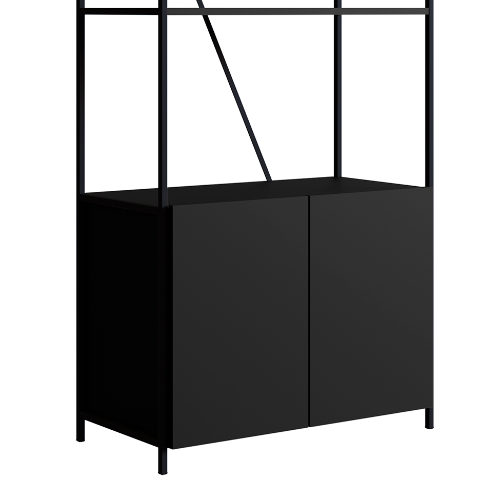 Estante Steel Wood 2 PT Preta