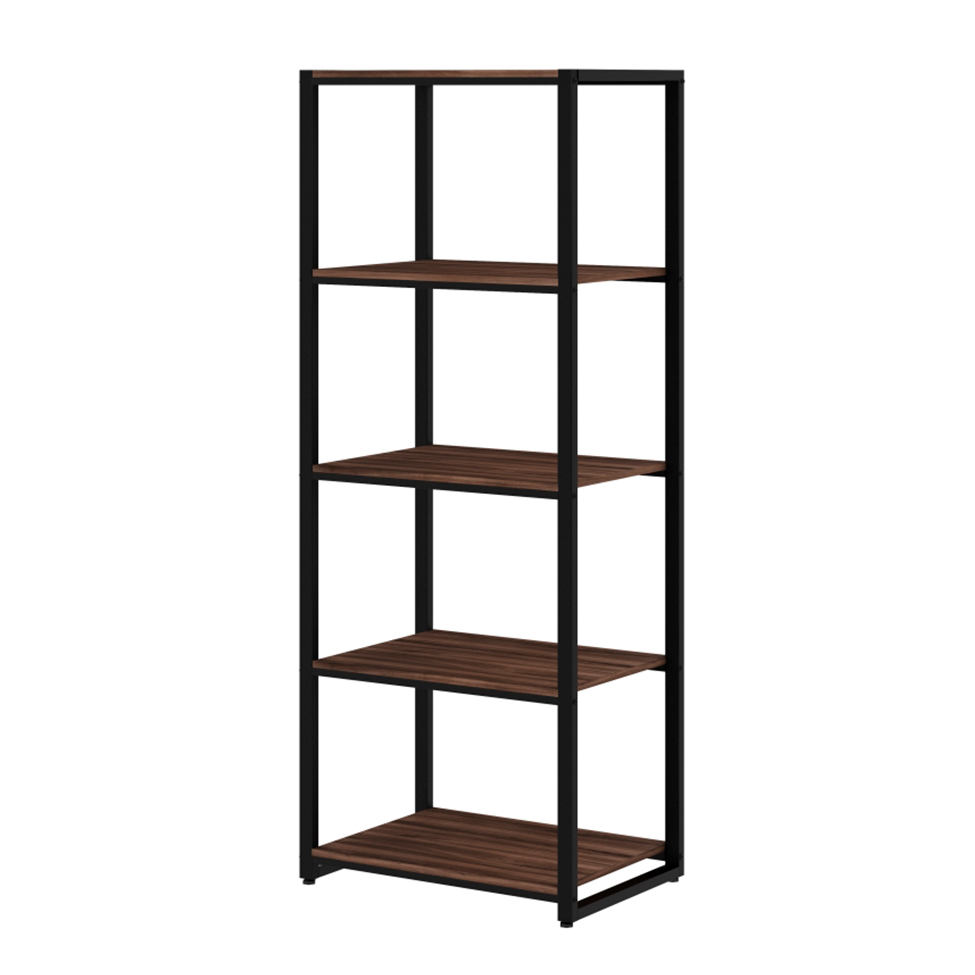 Estante Wooden Nogal e Preta