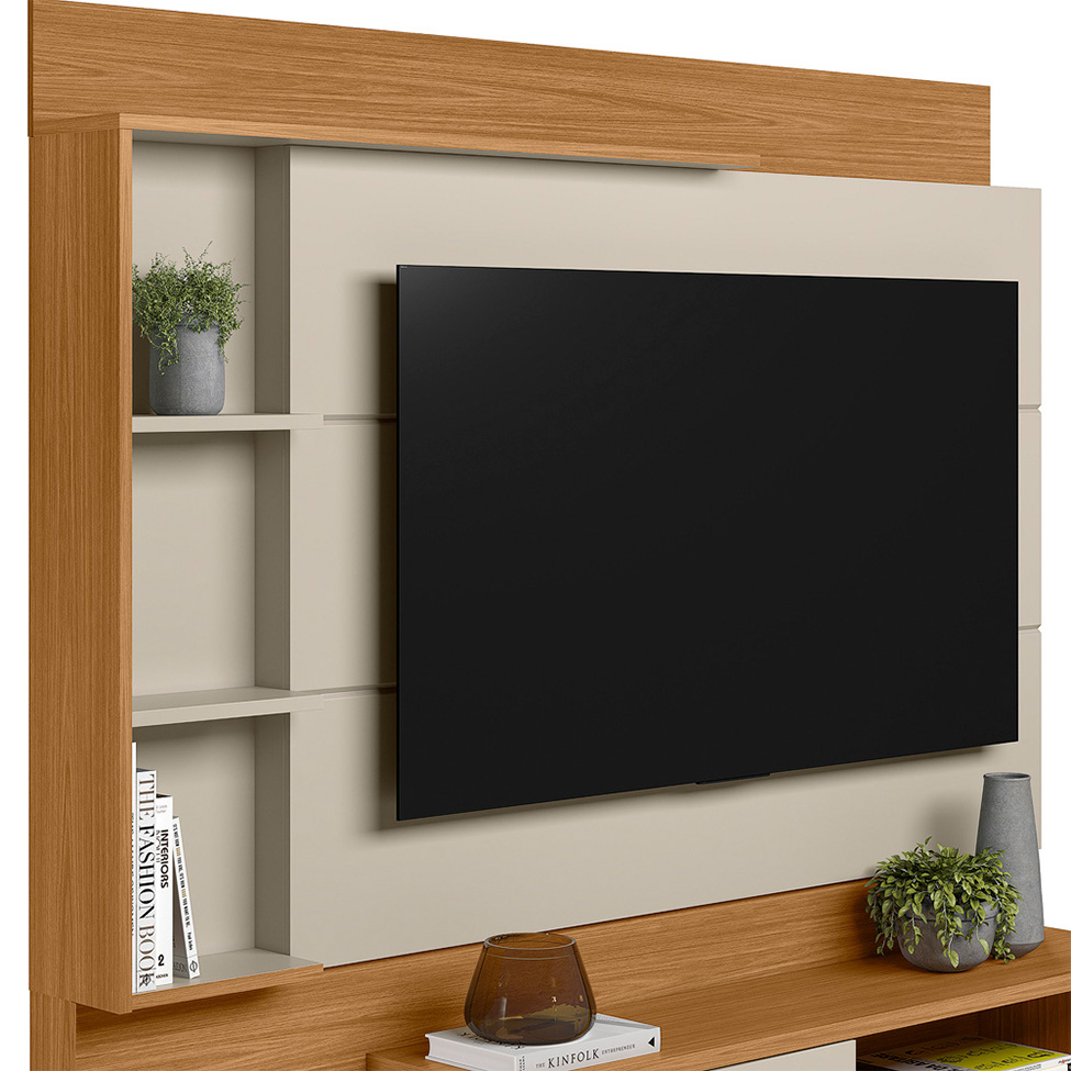 Estante para Home Theater e TV até 60 Polegadas Atlanta Nature e Off White